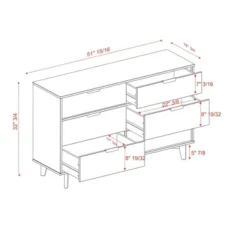 Mid-Century Modern Groove Wood 6 Drawer Dresser - Saracina Home -Furniture Specialty Store GUEST 00517b78 51c3 4bd6 b25d 1b4df6d40b7d