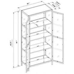60" Crystal Cove Glass Cabinet Black - Threshold™ Designed With Studio McGee -Furniture Specialty Store GUEST 077c9530 b6e5 4ff2 8a6c 21b25ae09cb5