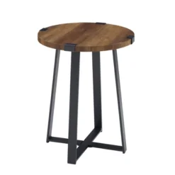Wrightson Urban Industrial Faux Wrap Leg Round Side Table - Saracina Home -Furniture Specialty Store GUEST 10a274df fdc1 4838 a26b e97de3166e26