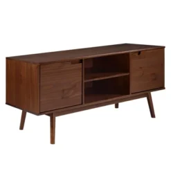 Solid Wood Mid-Century Modern TV Stand For TVs Up To 65" - Saracina Home -Furniture Specialty Store GUEST 124c1f93 b619 426b 85f1 839f07b6bcd7