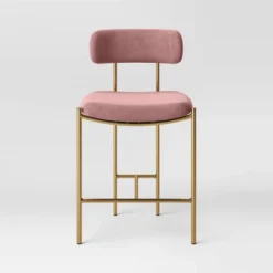 Orion Luxe Backed Counter Height Barstool With Brass Legs Blush Velvet - Threshold™ -Furniture Specialty Store GUEST 14e15387 9f1b 4518 bd75 5306d88e8f03