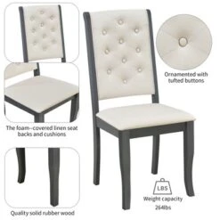 6 PCS Retro Dining Set With Unique-designed Table And Upholstered Chair-ModernLuxe -Furniture Specialty Store GUEST 18007a98 7761 4a30 a9ee 913421e58038