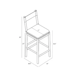 Emery Wood Counter Height Barstool With Upholstered Seat And Sling Back Natural - Threshold™ Designed With Studio McGee -Furniture Specialty Store GUEST 195f58ad 8370 4b07 a2c7 caa1f841e5e6