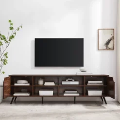 Mid-Century Modern Wide Storage TV Stand For TVs Up To 80" - Saracina Home -Furniture Specialty Store GUEST 1c027cdb eb1c 4b90 af86 77fb50b19b2c