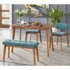 4pc Nettie Mid-Century Modern Dining Set With Bench Walnut/Teal - Buylateral -Furniture Specialty Store GUEST 1e485630 ce7f 4f6e ad5e df81201079ab
