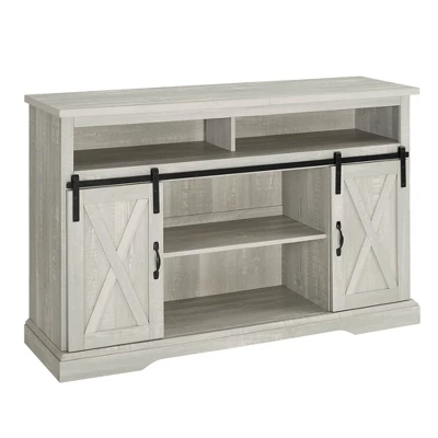 Transitional Sliding Barndoor Highboy TV Stand For TVs Up To 58" - Saracina Home 20 Transitional Sliding Barndoor Highboy TV Stand For TVs Up To 58" - Saracina Home - Image 18