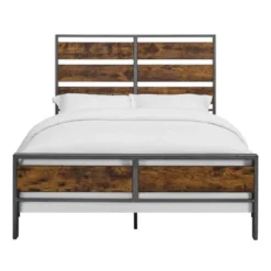 Queen Urban Chic Metal And Wood Plank Bed Brown - Saracina Home -Furniture Specialty Store GUEST 1edbf943 9085 4030 9489 6c7babf0e6c6