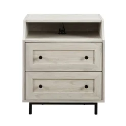Transitional 2 Drawer Nightstand With USB Port - Saracina Home -Furniture Specialty Store GUEST 25945b3e 4823 49b8 a68b 0b3b259e20b4
