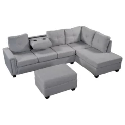 108" Reversible L-Shape Sectional Sofa Couch With Storage Ottoman-ModernLuxe -Furniture Specialty Store GUEST 261f9c97 8361 42af a0f8 f1341f4386d7
