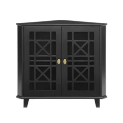 2 Door Corner Accent Cabinet With Fretwork Doors - Saracina Home 17 2 Door Corner Accent Cabinet With Fretwork Doors - Saracina Home -Furniture Specialty Store GUEST 28fe5556 fd13 4741 9522 8e0abe2af5bd