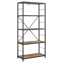 63" 4 Shelf Industrial Transitional Tall Bookshelf - Saracina Home -Furniture Specialty Store GUEST 293bbdd1 bd66 4bc9 a60a cd7d2ad5ce55