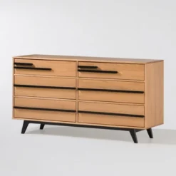 Modern 6 Drawer Double Dresser With Long Handles - Saracina Home -Furniture Specialty Store GUEST 2c694bce 393f 4fa1 b755 97ada237d15a