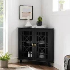 2 Door Corner Accent Cabinet With Fretwork Doors - Saracina Home 23 2 Door Corner Accent Cabinet With Fretwork Doors - Saracina Home -Furniture Specialty Store GUEST 33460c8d 731e 484d b65b b46663cb9a4a