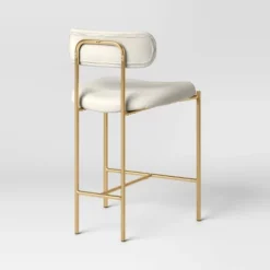 Orion Luxe Backed Counter Height Barstool With Brass Legs Gray Velvet - Threshold™ -Furniture Specialty Store GUEST 33b10d11 4ac6 416d b941 181159cfc112