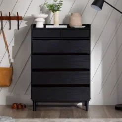 Mid-Century Modern Solid Wood 6 Drawer Vertical Dresser - Saracina Home -Furniture Specialty Store GUEST 364a7e44 403a 4a9d a40c 5d3b328ffdcf