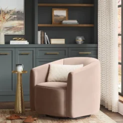 Large Aveline Swivel Chair Blush Velvet - Threshold™