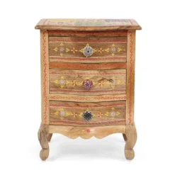 Ailey Handcrafted Boho Mango Wood 3 Drawer Nightstand Natural - Christopher Knight Home 15 Ailey Handcrafted Boho Mango Wood 3 Drawer Nightstand Natural - Christopher Knight Home -Furniture Specialty Store GUEST 3924a78e 3952 49db 866c 6794bccc9300
