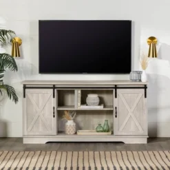 Modern Transitional Sliding Barndoor TV Stand For TVs Up To 65"- Saracina Home -Furniture Specialty Store GUEST 3a33cfae 753c 49d5 b93b f8ed8ea1c772
