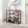 4 Tier Shoe Rack Black Metal With Natural Wood - Brightroom™ -Furniture Specialty Store GUEST 3bdfbf84 9c6c 49cf 9810 7a0a400060fc