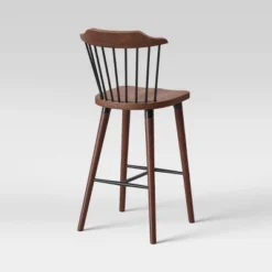 Delway Curved Back Mixed Material Counter Height Barstool Walnut - Threshold™ -Furniture Specialty Store GUEST 3e53f265 ac14 41e9 bdd1 5f971bc1bb5a