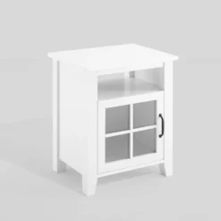 Transitional Classic Windowpane Storage Side Table - Saracina Home -Furniture Specialty Store GUEST 4469cf83 cd93 4faf 9e56 10d6ff377ccb