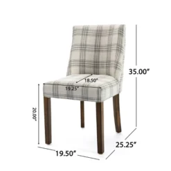 2pk Harman Contemporary Upholstered Plaid Dining Chairs Gray/Light Beige/Brown - Christopher Knight Home -Furniture Specialty Store GUEST 44f83184 b26d 4d60 996b e440176cff87