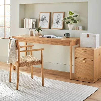 Grooved Wood Writing Desk - Hearth & Hand™ With Magnolia 3 Grooved Wood Writing Desk - Hearth & Hand™ With Magnolia