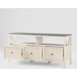 Farmhouse 3 Drawer Wood TV Stand For TVs Up To 65" - Saracina Home -Furniture Specialty Store GUEST 47fafb98 b85e 468b 9df3 9537ab731ccb