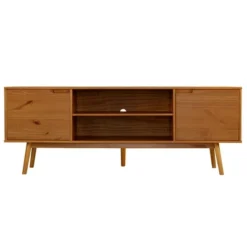 Solid Wood Mid-Century Modern TV Stand For TVs Up To 80" - Saracina Home -Furniture Specialty Store GUEST 48805313 cc17 4994 abcd 906cc16aab94