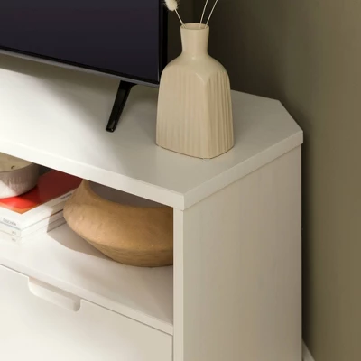 Cara Mid-Century Modern 3 Drawer Corner TV Stand For TVs Up To 58" - Saracina Home 18 Cara Mid-Century Modern 3 Drawer Corner TV Stand For TVs Up To 58" - Saracina Home - Image 16