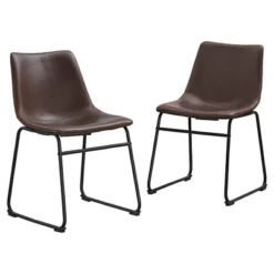Set Of 2 Laslo Modern Upholstered Faux Leather Dining Chairs - Saracina Home 23 Set Of 2 Laslo Modern Upholstered Faux Leather Dining Chairs - Saracina Home -Furniture Specialty Store GUEST 4df149f4 10cd 43f6 ae87 21d2762646ef