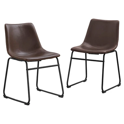 Set Of 2 Laslo Modern Upholstered Faux Leather Dining Chairs - Saracina Home 11 Set Of 2 Laslo Modern Upholstered Faux Leather Dining Chairs - Saracina Home - Image 9