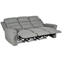 HOMCOM Recliner Sofa Couch With Easy Pull Handles And Adjustable Footrest, 3 Seater Sofa Modern Couch, Gray -Furniture Specialty Store GUEST 4e524981 c02c 4ca4 b112 cfc002a69fca