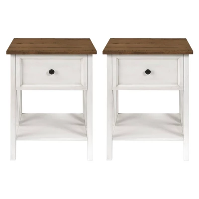 Set Of 2 Farmhouse Single Drawer V Frame Nightstands - Saracina Home 15 Set Of 2 Farmhouse Single Drawer V Frame Nightstands - Saracina Home - Image 13