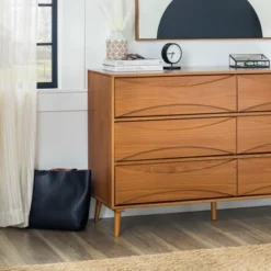 Mid-Century Modern Contoured 6 Drawer Dresser - Saracina Home -Furniture Specialty Store GUEST 502a0f6b a828 4a2b ae1f 4f7873dba996