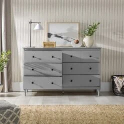 Stiva Classic Mid-Century Modern Horizontal 6 Drawer Dresser - Saracina Home -Furniture Specialty Store GUEST 53801b5f b1d4 4b04 8c85 a7971d352e4e