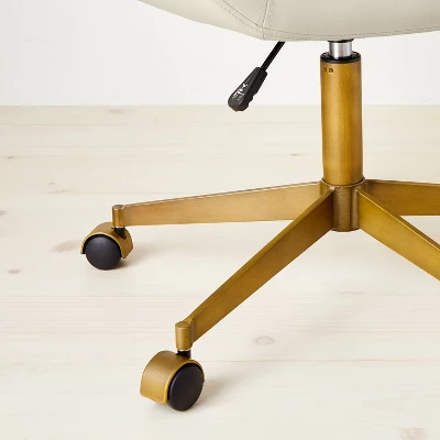 Mahonia Faux Leather Office Chair Cream/Aged Brass - Opalhouse™ Designed With Jungalow™ 7 Mahonia Faux Leather Office Chair Cream/Aged Brass - Opalhouse™ Designed With Jungalow™ - Image 5