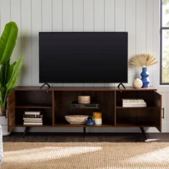 2 Door Mid-Century Modern Wood Storage TV Stand For TVs Up To 80" - Saracina Home -Furniture Specialty Store GUEST 5d44119d 7e55 4beb 8f77 bb1514318948