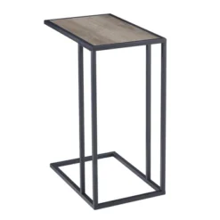 23" Modern Rectangle Two-Tone C Side Table With Metal Base - Saracina Home -Furniture Specialty Store GUEST 60d202d8 3d4a 432c abd0 7647db4d46f5