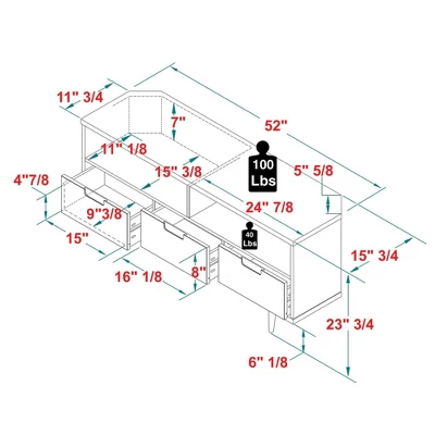 Cara Mid-Century Modern 3 Drawer Corner TV Stand For TVs Up To 58" - Saracina Home 11 Cara Mid-Century Modern 3 Drawer Corner TV Stand For TVs Up To 58" - Saracina Home - Image 9