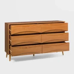 Mid-Century Modern Contoured 6 Drawer Dresser - Saracina Home -Furniture Specialty Store GUEST 66fb51cb 1672 46be 9ea3 83daad767b13