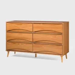 Mid-Century Modern Contoured 6 Drawer Dresser - Saracina Home -Furniture Specialty Store GUEST 6812f9ff 3293 4562 9a04 8866ad65d497