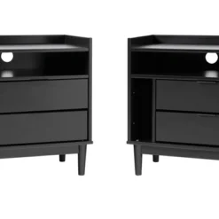 2pk Mid-Century Modern Solid Wood 2 Drawer Storage Nightstands - Saracina Home 18 2pk Mid-Century Modern Solid Wood 2 Drawer Storage Nightstands - Saracina Home -Furniture Specialty Store GUEST 68ea8919 fae8 48c6 aef2 14de0162909c