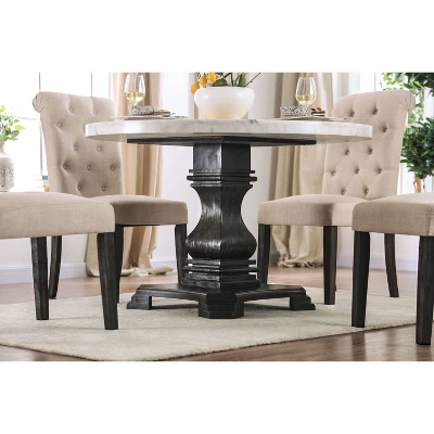 Buckley Round Dining Table White/Black - HOMES: Inside + Out 3 Buckley Round Dining Table White/Black - HOMES: Inside + Out