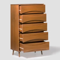 Mid-Century Modern Contoured 5 Drawer Chest Of Drawers - Saracina Home 32 Mid-Century Modern Contoured 5 Drawer Chest Of Drawers - Saracina Home -Furniture Specialty Store GUEST 6ea3faf0 2aed 40ff a53a 33a2aa0036a2