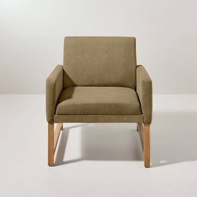 Canvas Upholstered Accent Arm Chair - Khaki - Hearth & Hand™ With Magnolia 4 Canvas Upholstered Accent Arm Chair - Khaki - Hearth & Hand™ With Magnolia - Image 2