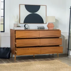 Mid-Century Modern Contoured 6 Drawer Dresser - Saracina Home -Furniture Specialty Store GUEST 6fead62f 7409 4ab1 a4ea 29860158a949