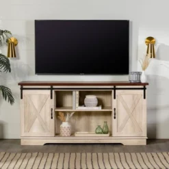 Modern Transitional Sliding Barndoor TV Stand For TVs Up To 65"- Saracina Home -Furniture Specialty Store GUEST 70a73c87 8e28 4ed0 a0d5 fdd021277133