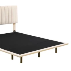 Queen Size Upholstered Floating Velvet Platform Bed With Sensor Light And Headboard-ModernLuxe -Furniture Specialty Store GUEST 75f18426 76a4 4916 a9fe 68af0a540d22