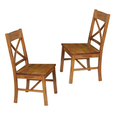 Set Of 2 Traditional Distressed Wood Dining Chairs - Saracina Home 2 Set Of 2 Traditional Distressed Wood Dining Chairs - Saracina Home